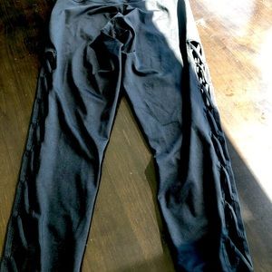 Yco Active High Waist Fitness Leggings with Side Criss-Cross Detail.